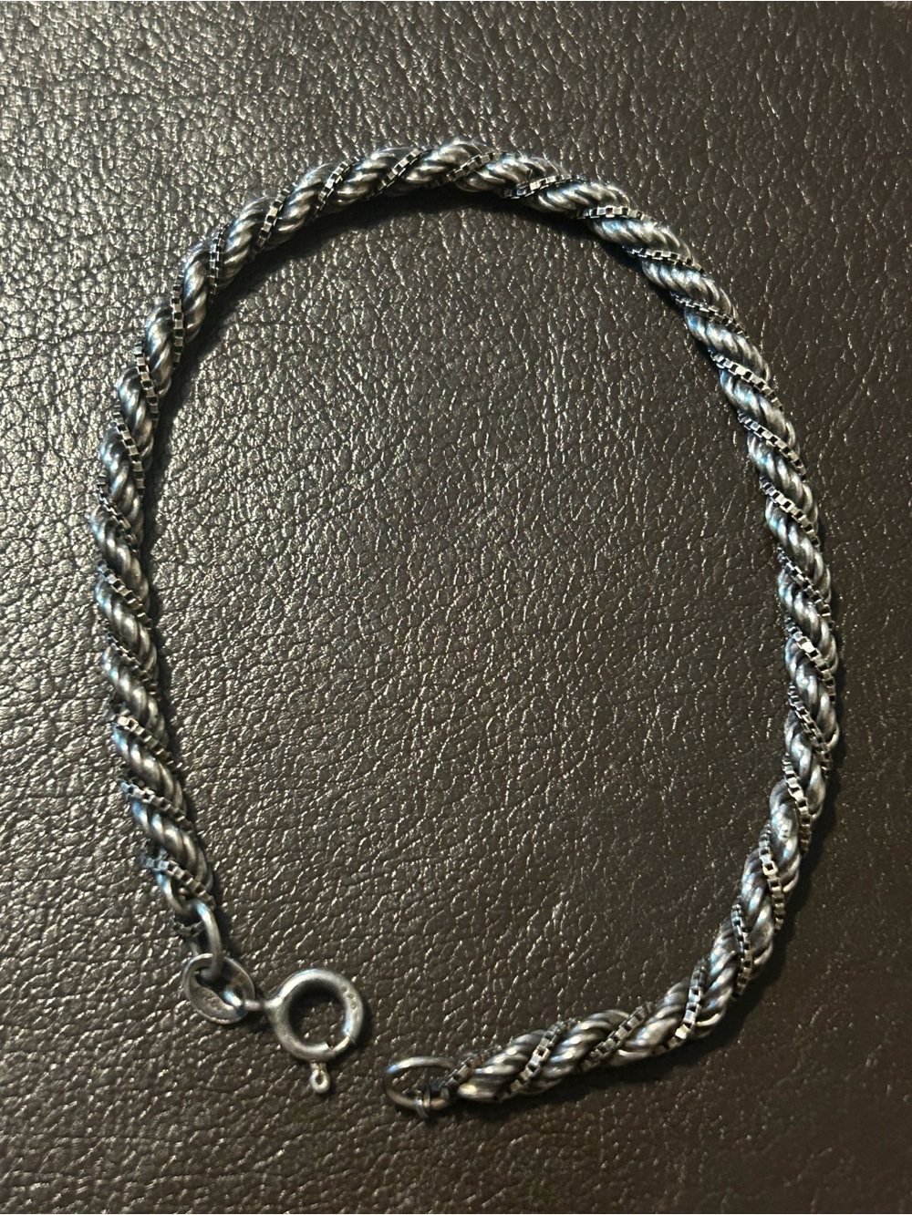 Sterling Silver Twisted Rope Bracelet - Sterling silver